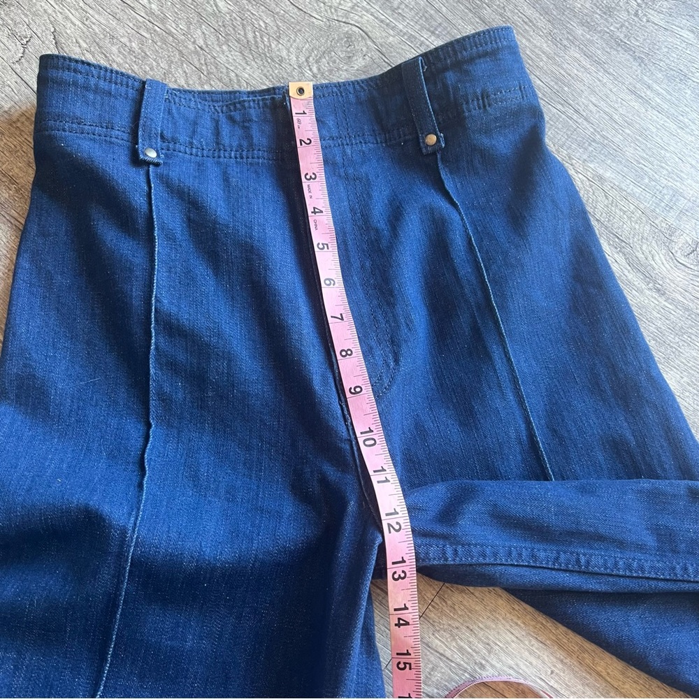 Zara Jeans Zw Collection Tailored Wide-Leg Blue High-Waist Size 4 EU 36 - Picture 5 of 11